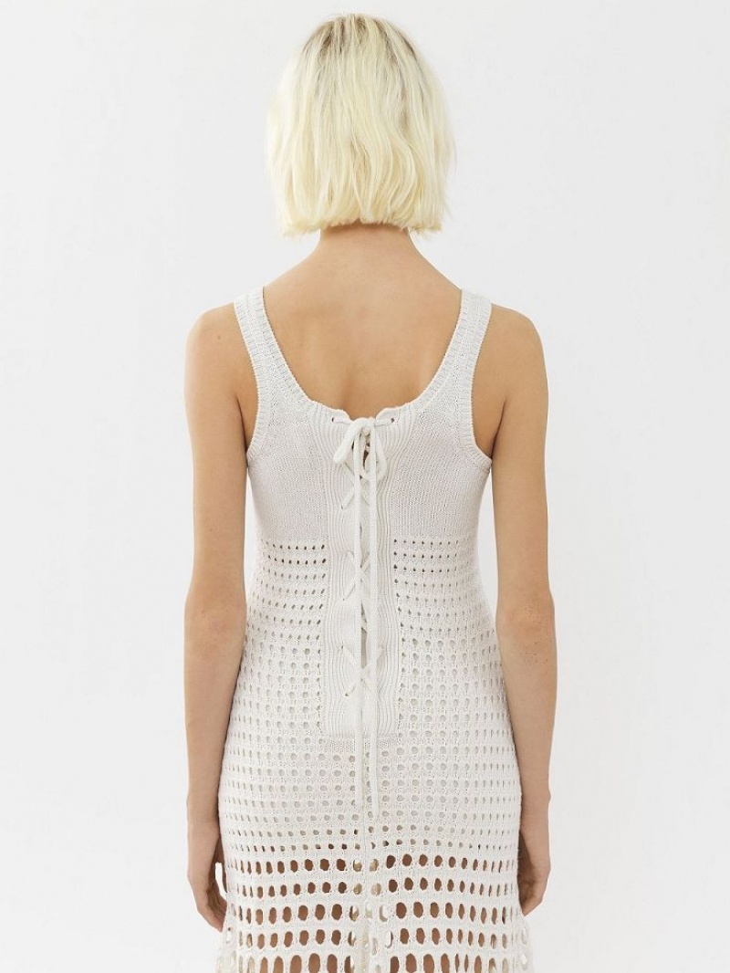 White Chloe Flared Tank Knitwear | CHE-SR13929