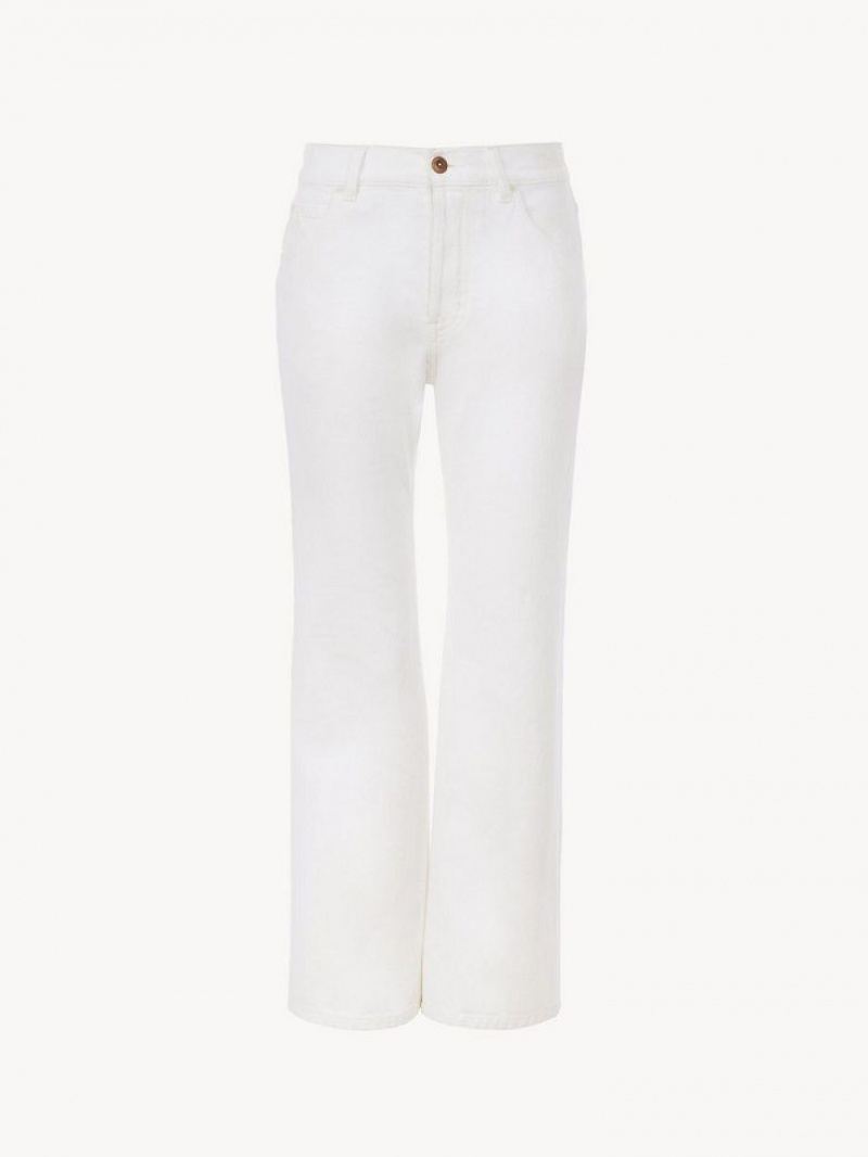 White Chloe Fuego Cropped Bootcut Jeans | CHE-SR13997