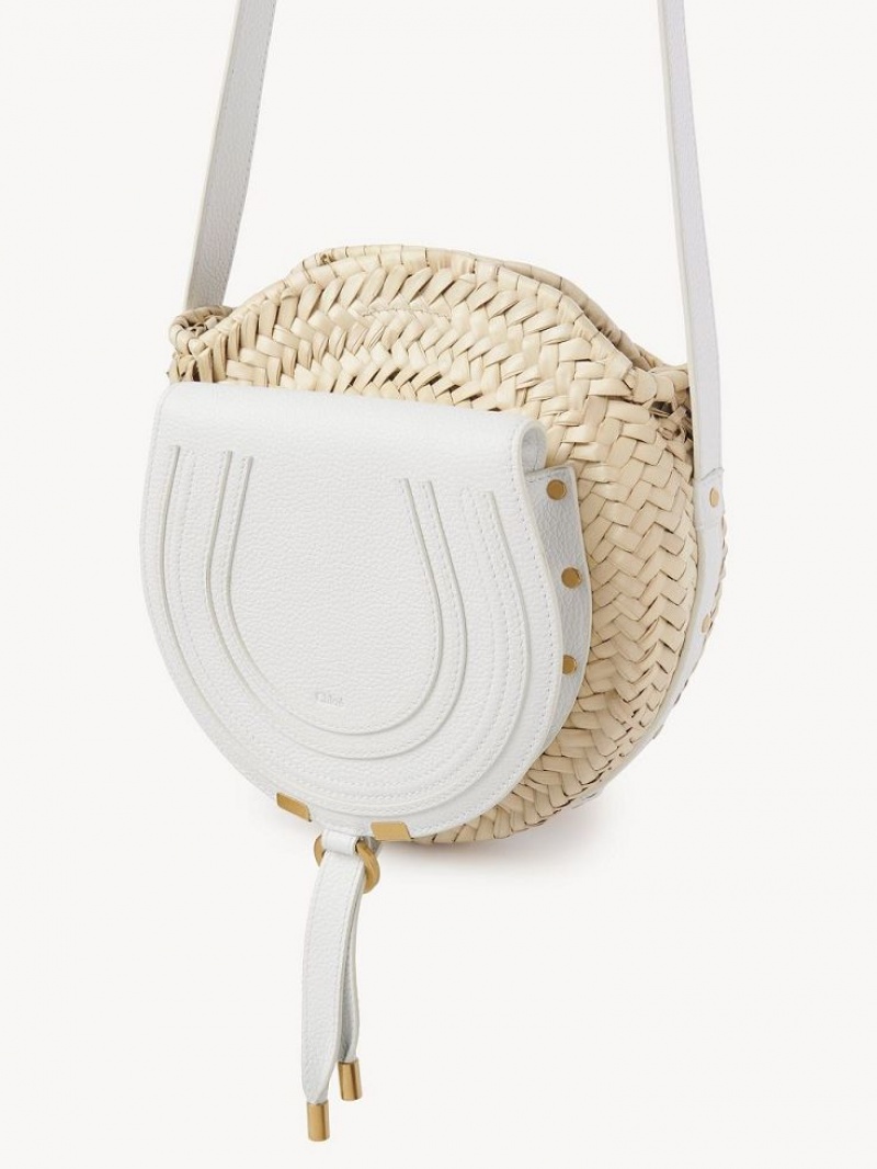 White Chloe Marcie Basket Crossbody Bags | CHE-SR13572