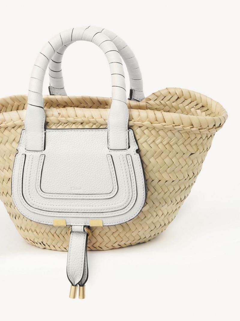 White Chloe Marcie Basket Mini Bags | CHE-SR13662