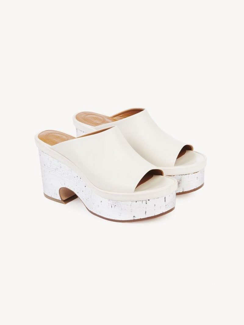 White Chloe Oli Platform Mule | CHE-SR14155