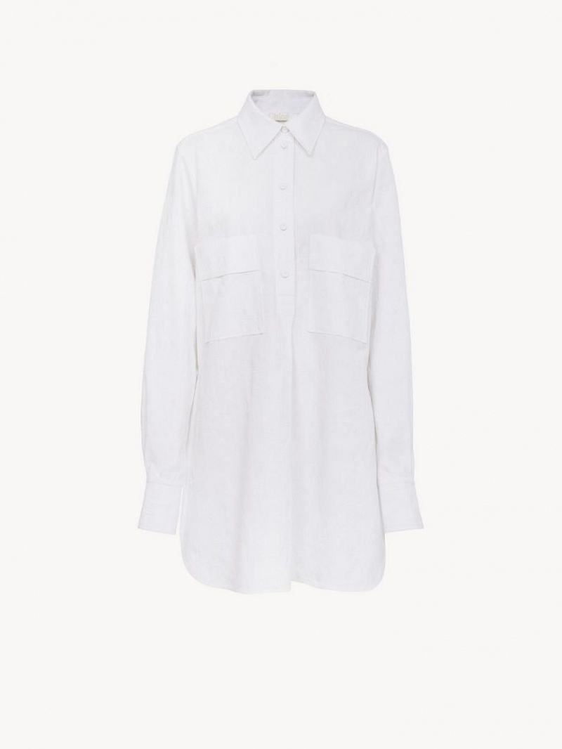 White Chloe Oversized Shirts | CHE-SR13893