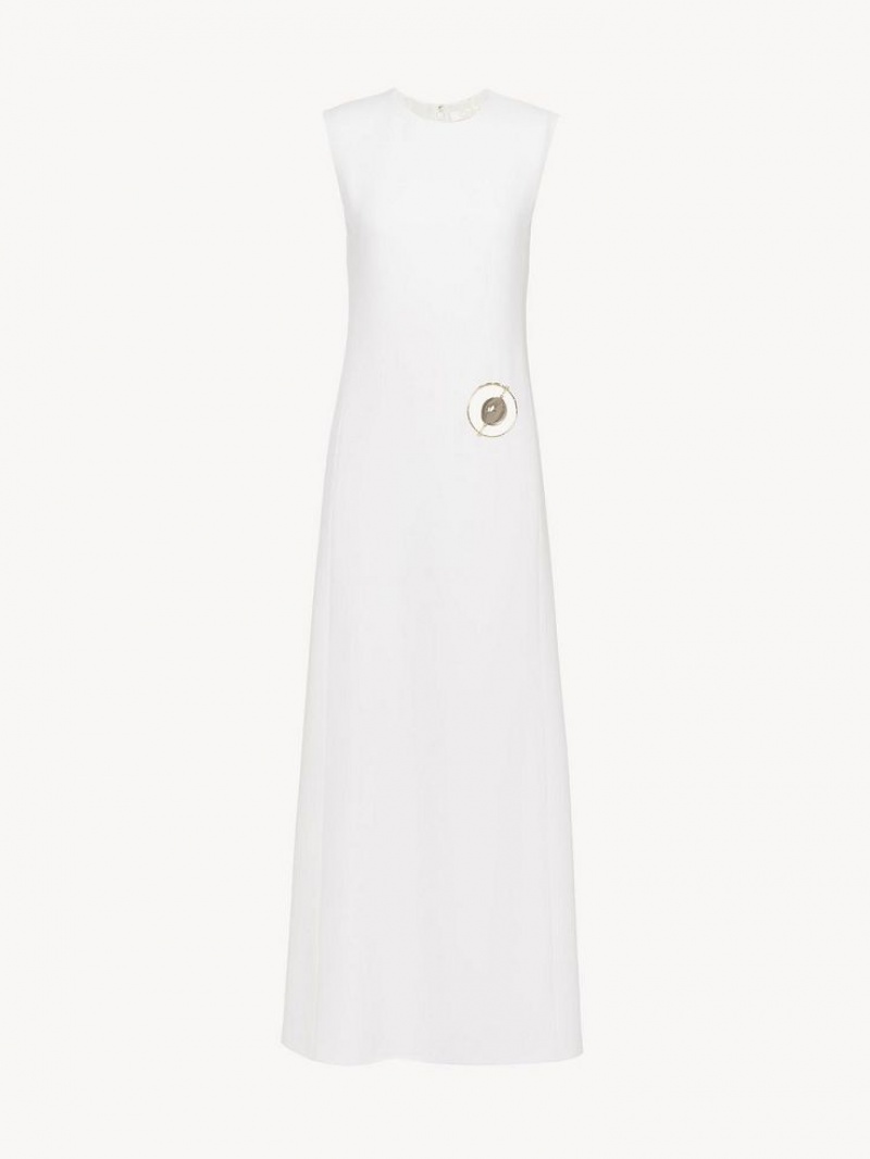 White Chloe Sleeveless Dresses | CHE-SR13845