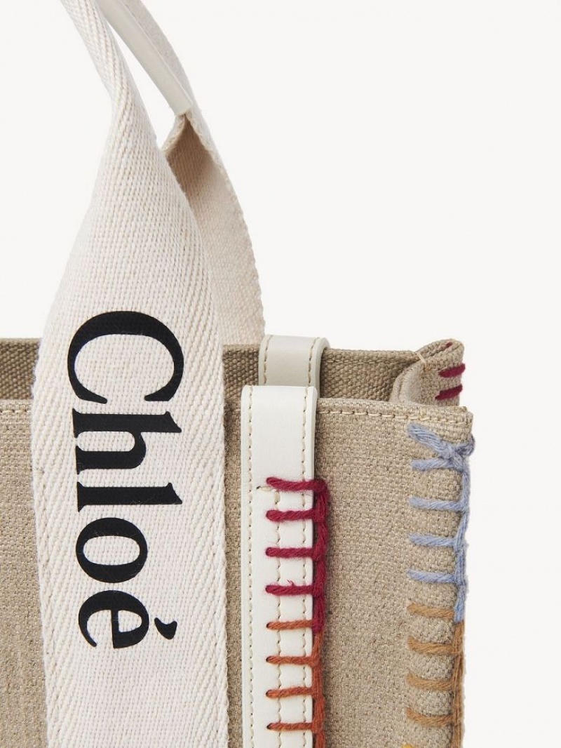 White Chloe Small Woody Tote Bags | CHE-SR13294