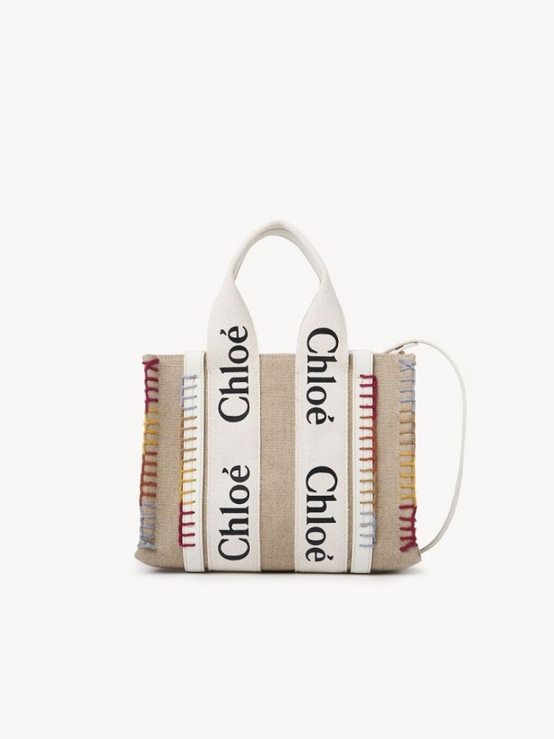 White Chloe Small Woody Tote Bags | CHE-SR13294