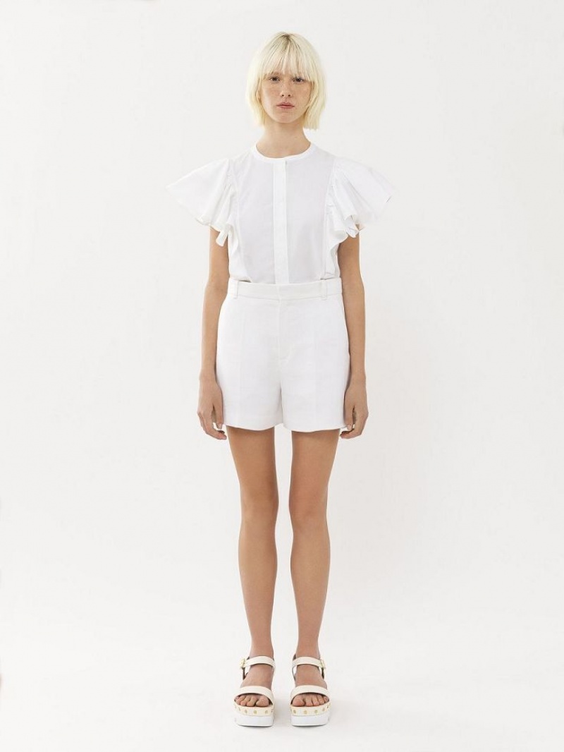 White Chloe Tailored Shorts Suiting | CHE-SR14053