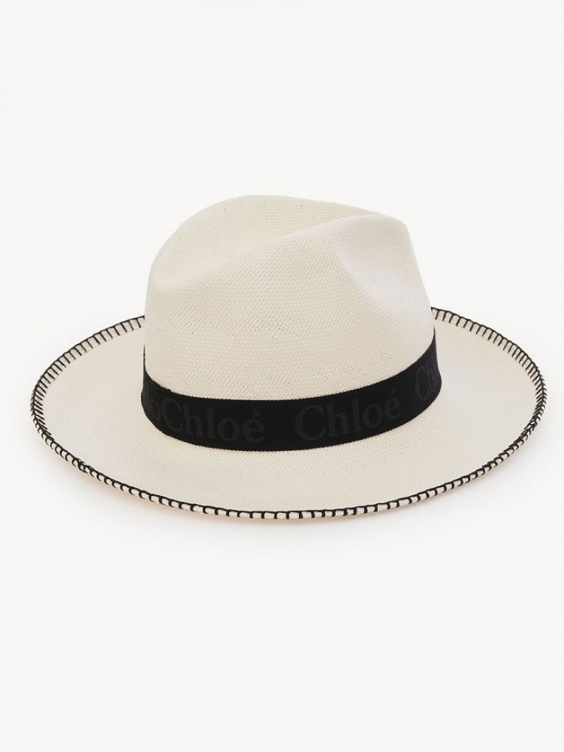 White Chloe Woody Panama Hats | CHE-SR14498