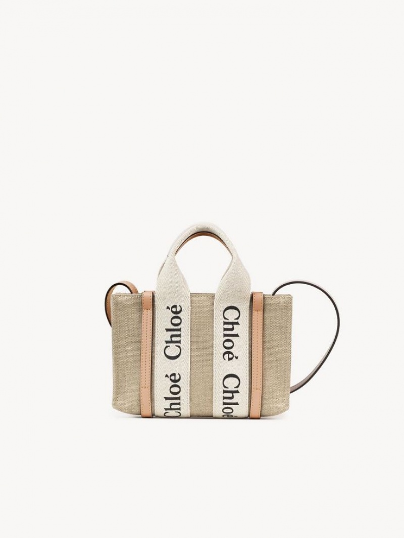 White - Beige 1 Chloe Mini Woody Crossbody Bags | CHE-SR13507